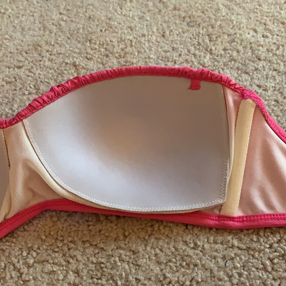 Pink Ruched Strapless Bikini Top - Picture 5 of 9